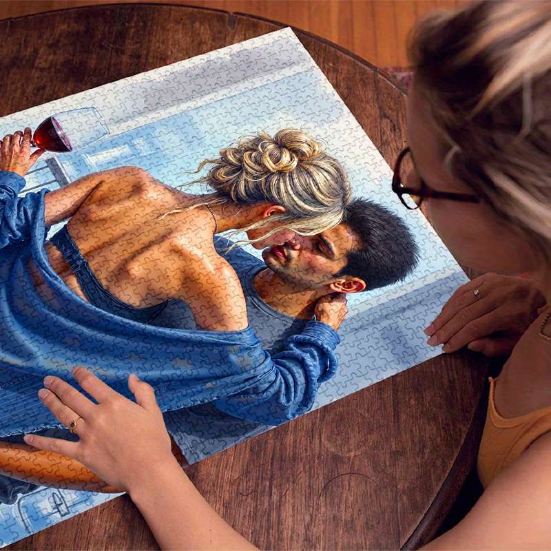 1000pcs Romantic Couple Jigsaw Puzzle for Adults White Premium Anti-Scratch High
