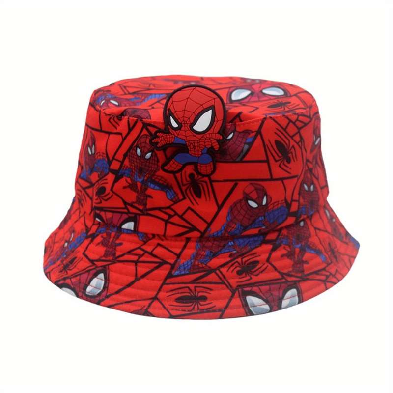 1pc Marvel Spider-Man Cartoon Character Style Fisherman Hat Best Choice for Travel and Outing