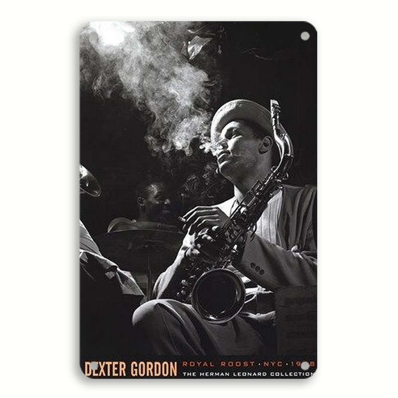 1pc  Dexter Gordon Jazz Saxophonist Metal Tin Sign 8x12 inches 20x30 cm Vintage Wall Art Dec