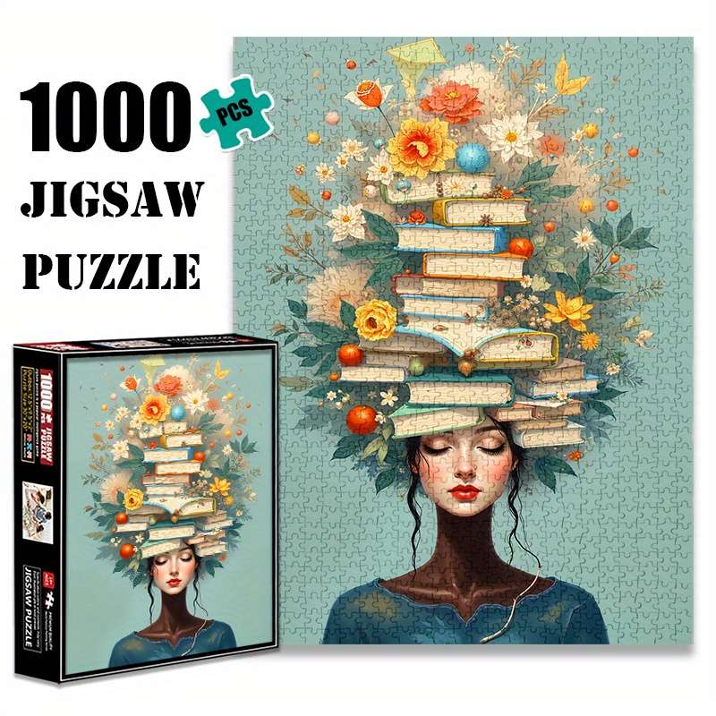 1000pcs Large Jigsaw Puzzle Senior Level White Paper Rectangle Shape Water-resist