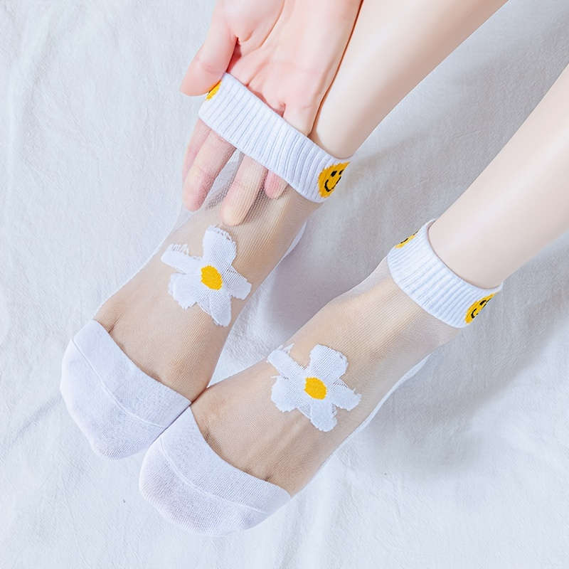 5 Pairs Of Random Colors One Size High Elastic Socks