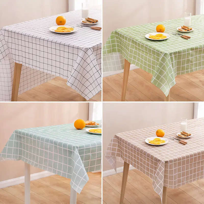 Grid Pattern Pvc Tablecloth