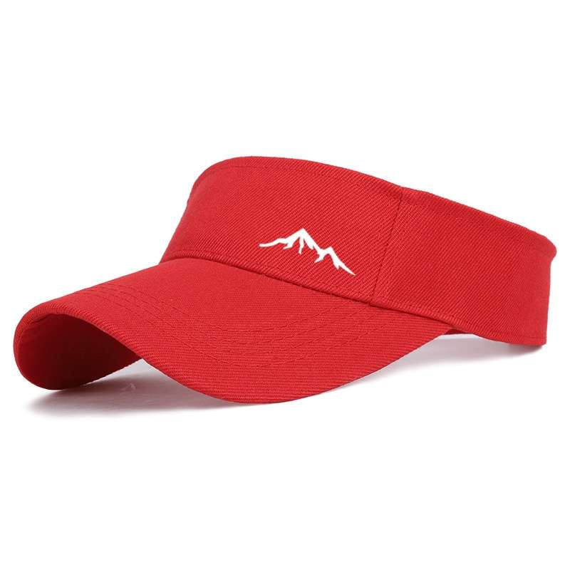1pc Breathable Black Running Cap with Mountain Logo UV Protection Sun Hat for Outdoor Sports Ca