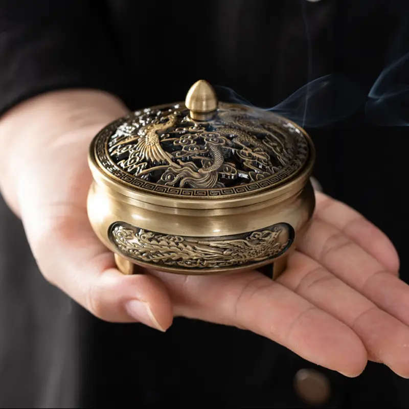 1 Piece Of Antique Style Pure Copper Incense Burner