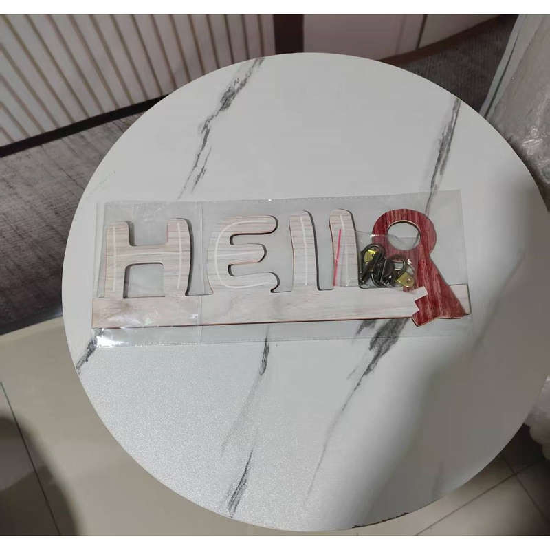 Handcrafted Rustic Wooden Key Holder with "Hello"  "Welcome" DesignWall-Mounted Natural Wood Fi