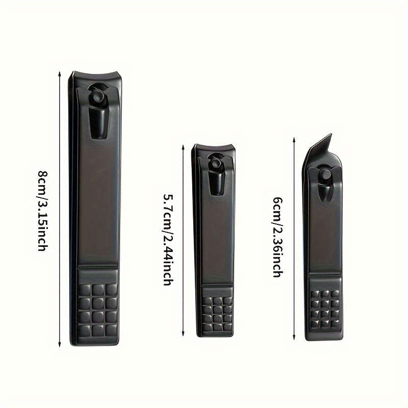 3pcs Stainless Steel Nail Clipper Set Large Small Slanted Mouth