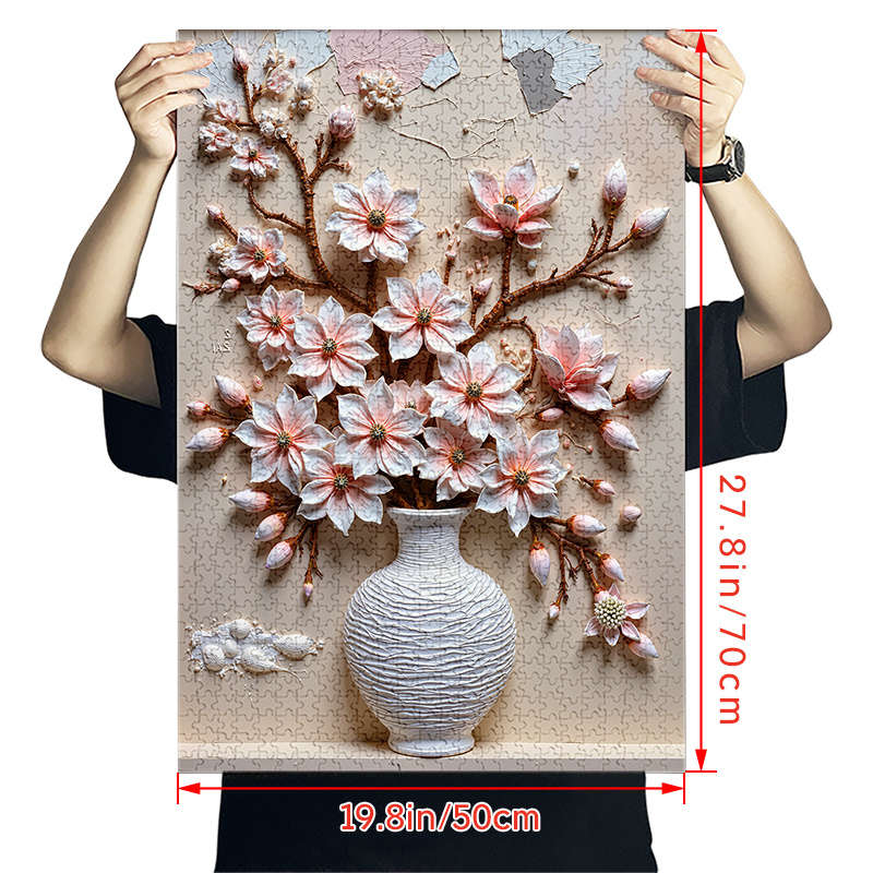 1000pcs Large Jigsaw Puzzle White Paper Material Rectangle Shape Senior Skill Lev