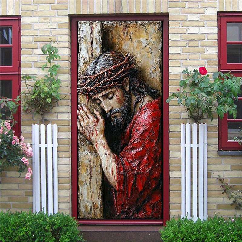 1pc 95.0x214.88cm Jesus Christian Themed Stickers