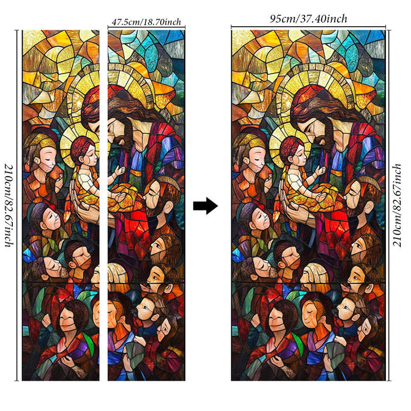 1pc 95.0x209.8cm Jesus Christian Themed Stickers