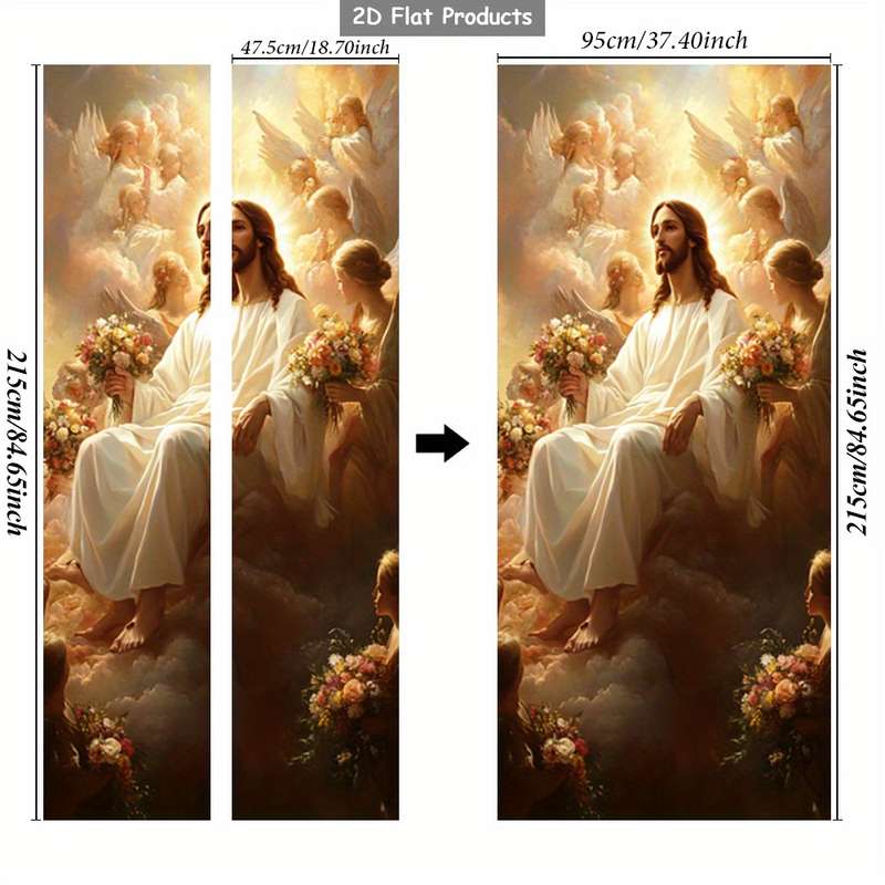 1pc 95.0x209.8cm Jesus Christian Themed Stickers
