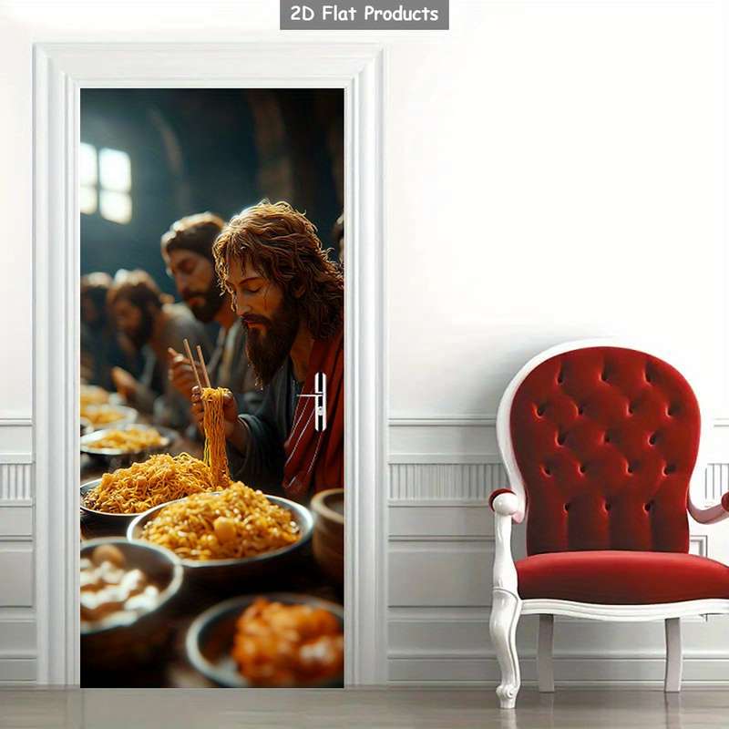 1pc 95.0x214.88cm Jesus Christian Themed Stickers