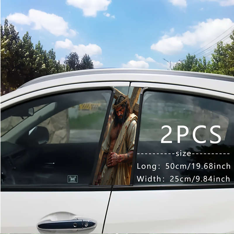Set Of 2 Pieces Jesus Christian Themed Stickers