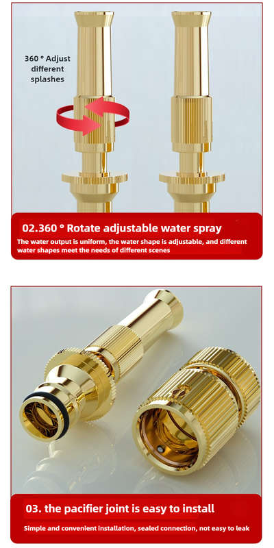 1Pc High Pressure Direct Spray Gun Set Metal Water Nozzle