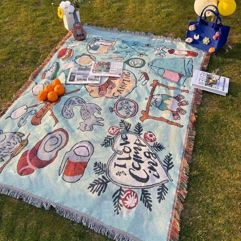 1ps Blanket Color 89.99X89.99Cm Green Portable