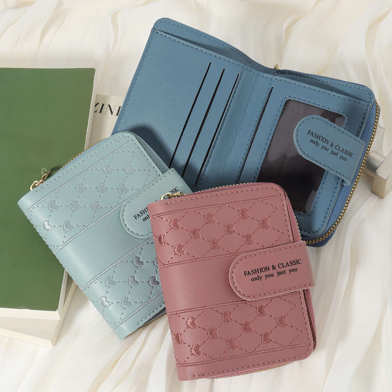 1pc Fashionable Women'S Short Wallets High-Quality Credit Card Storage Bags Multi-Slot Design wi