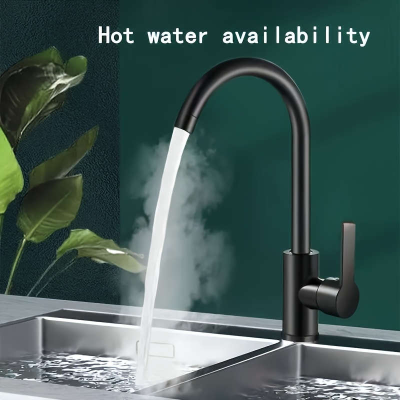 1PC Black Kitchen Faucet Hot And Cold Sink Basin Washbasin Large Curve Multi          function Tap