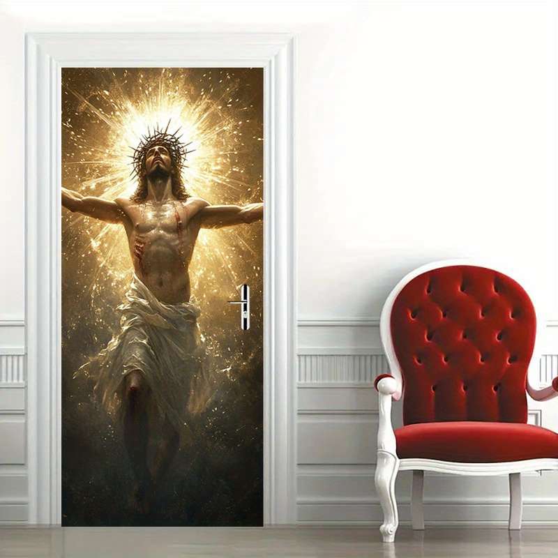 1pc 95.0x214.88cm Jesus Christian Themed Stickers