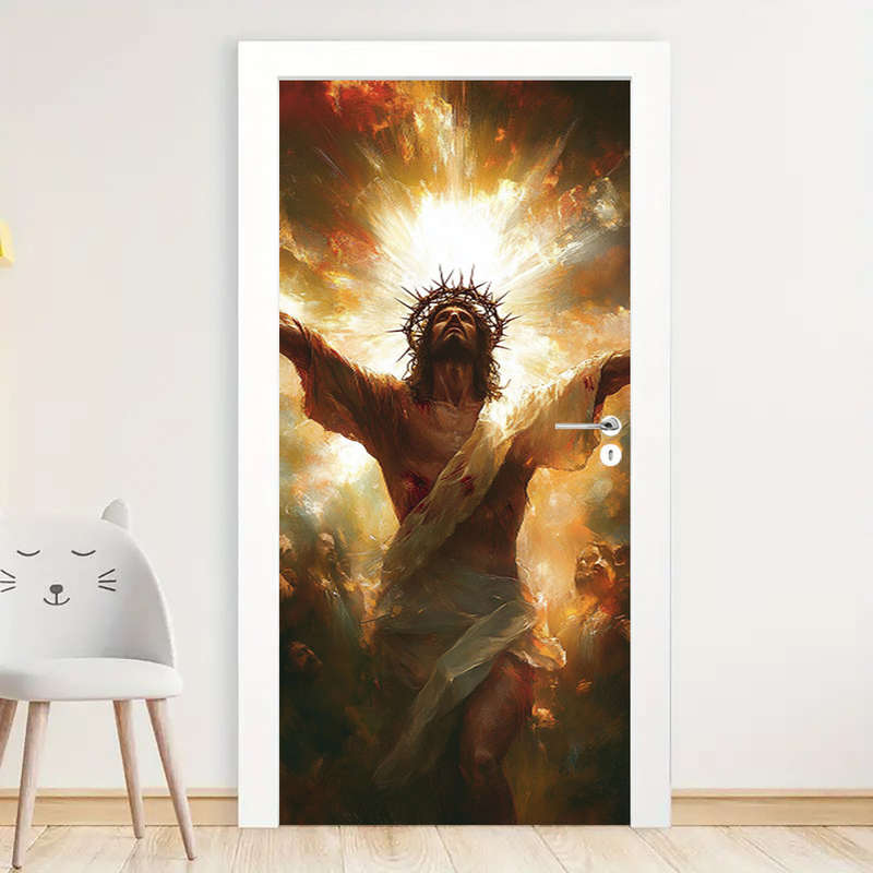 1pc 95.0x214.88cm Jesus Christian Themed Stickers