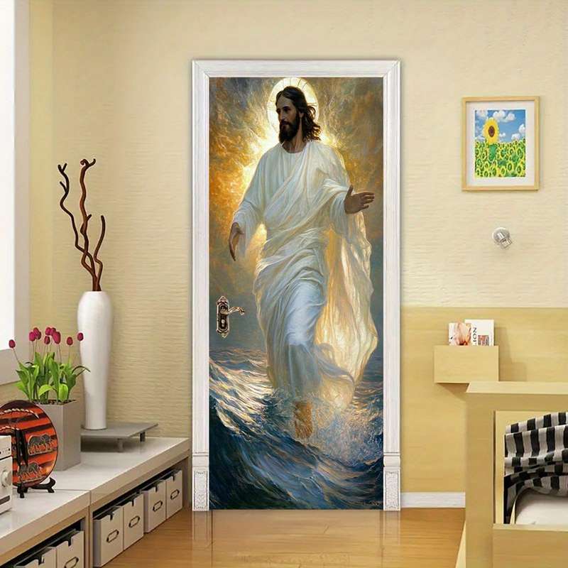 1pc 95.0x209.8cm Jesus Christian Themed Stickers