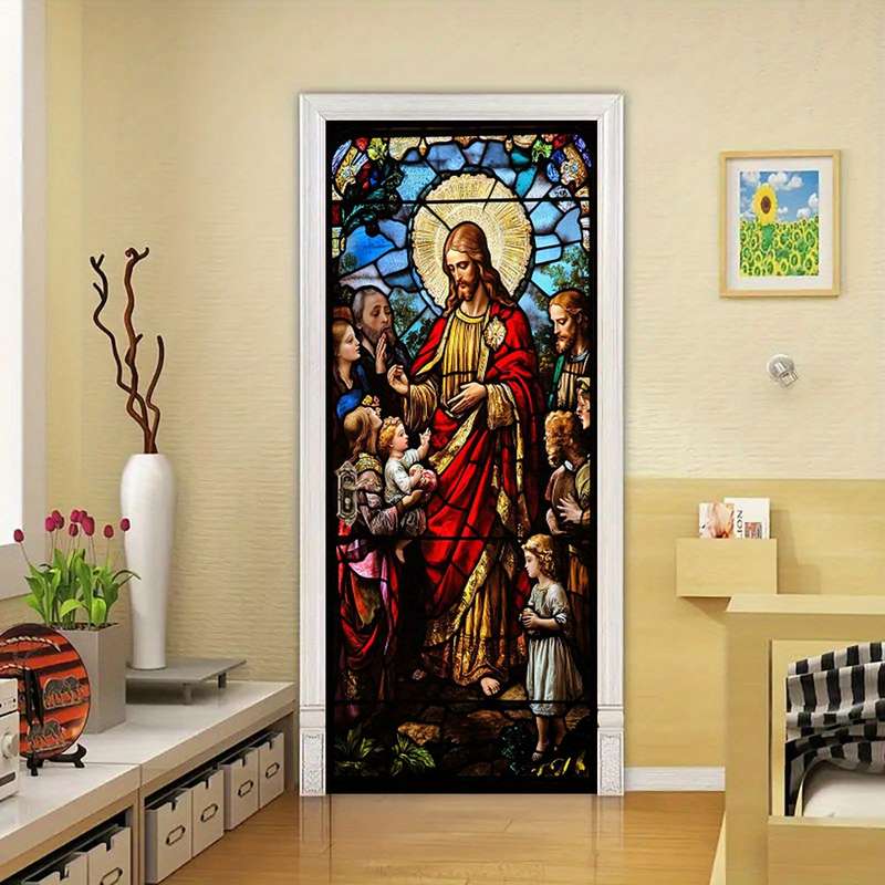 1pc 95.0x214.88cm Jesus Christian Themed Stickers