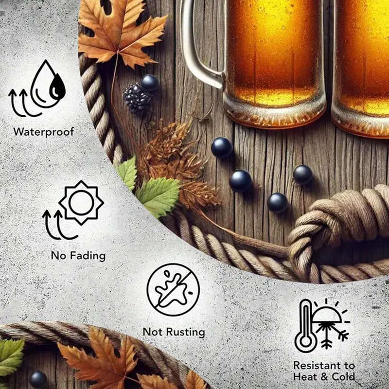 1pc Room Decor Rustic Countryside Aluminum Wall Art Sign 19.81x19.81 cm Vintage Round Plaque for Sea