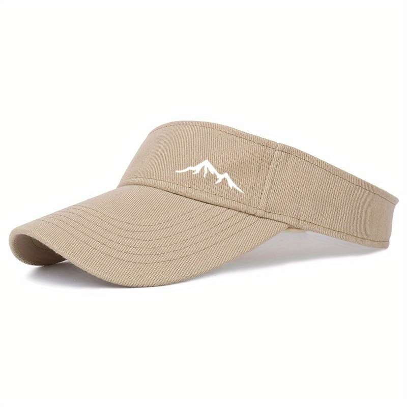 1pc Breathable Black Running Cap with Mountain Logo UV Protection Sun Hat for Outdoor Sports Ca
