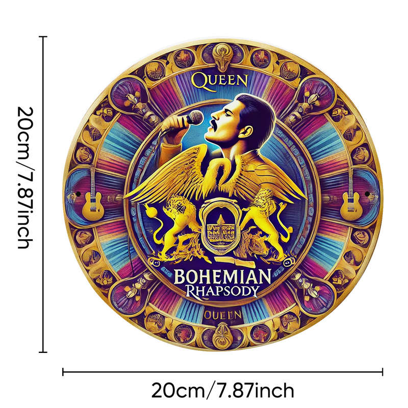 1pc Room Decor  Queen Bohemian Rhapsody 20.32x20.32 cm Round Aluminum Sign Vintage Band Logo Wa