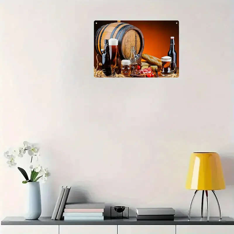 1pc 2D Wine Champagne Iron Signage Novelty And Interesting Vintage Decorative Plaque Home Decor Bath