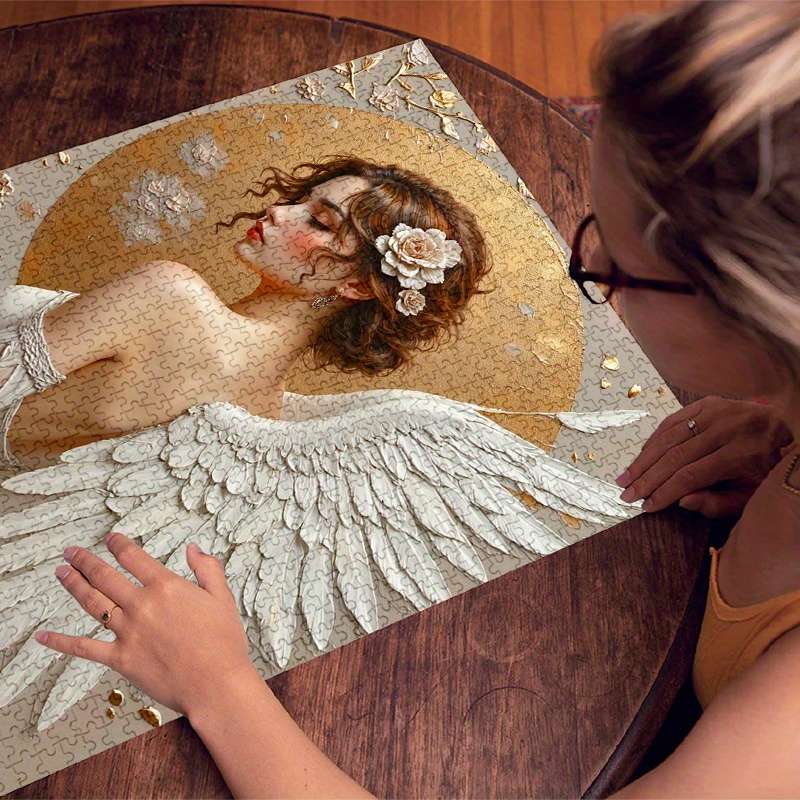 1000pcs Angel Wings Goddess Jigsaw Puzzle Large Paper Puzzle Toy for Adults Waterp
