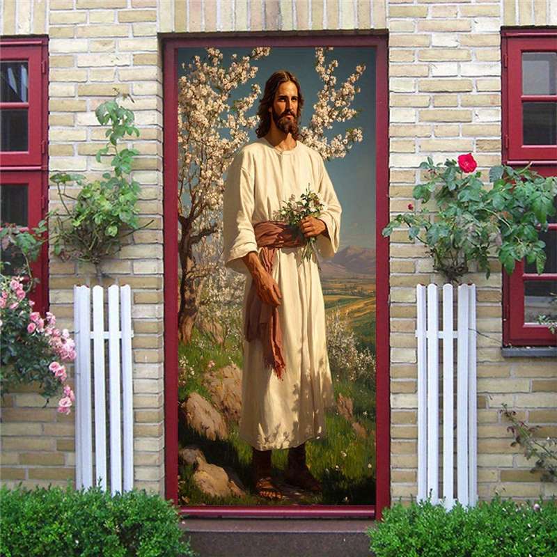 1pc 95.0x214.88cm Jesus Christian Themed Stickers