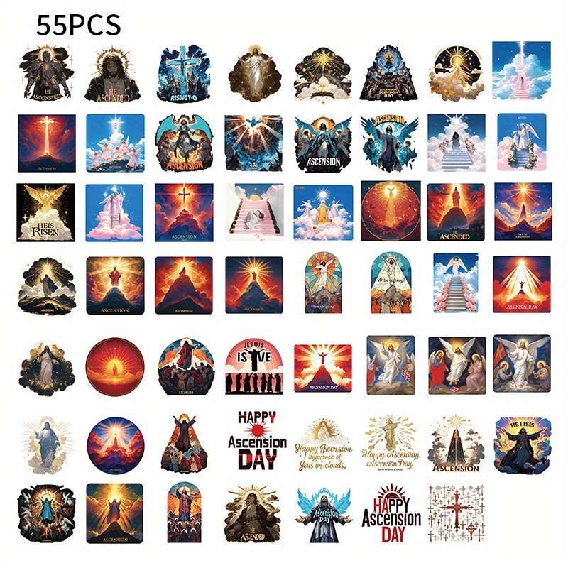 55pcs Jesus Christian Themed Stickers