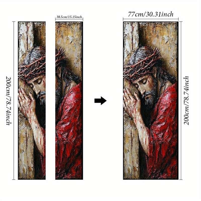 1pc 95.0x214.88cm Jesus Christian Themed Stickers