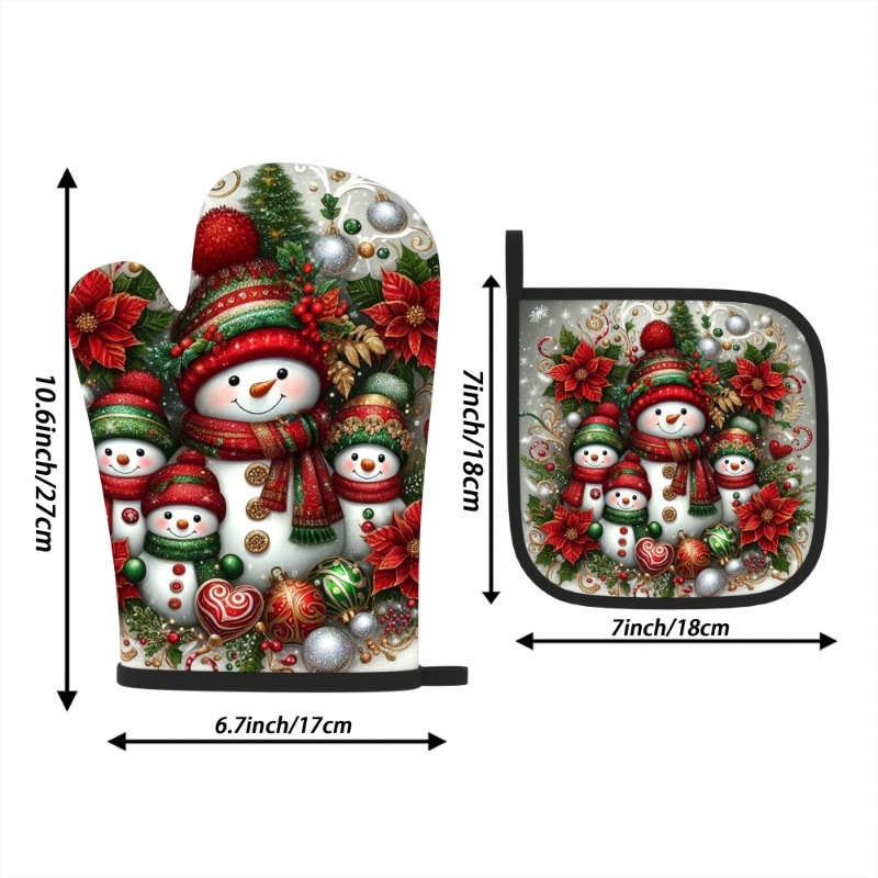 2pcs Heat Resistant Oven Mitts And Potholders