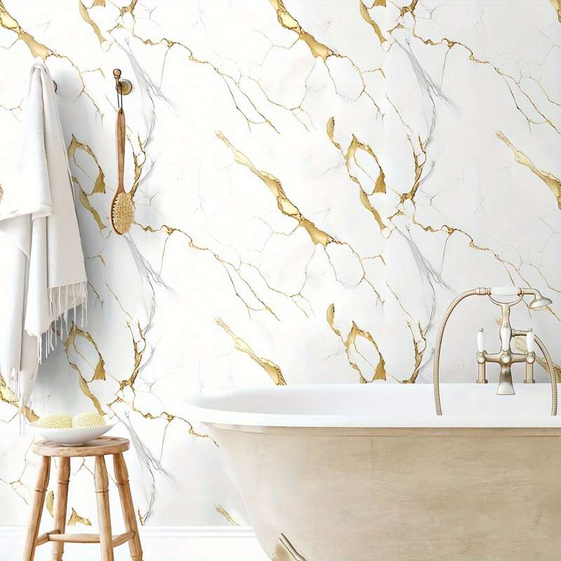 1PC Wall StickersWhite Golden Pattern40cmX100cm