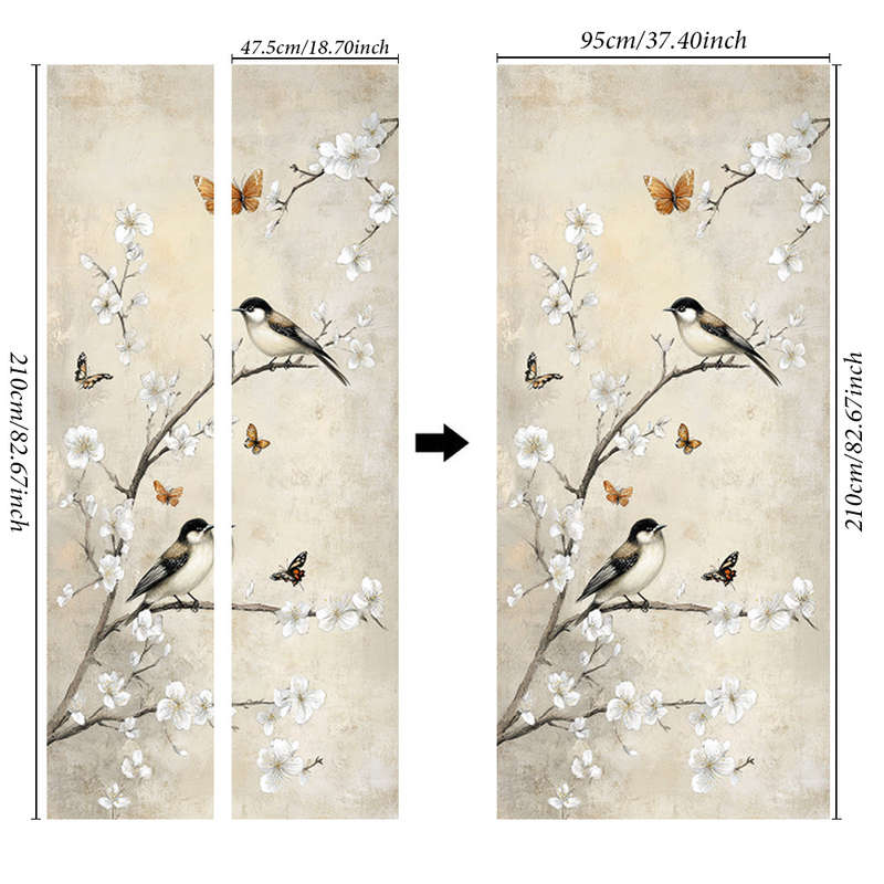 1Pc 95.0x209.8cm Door Window Sticker