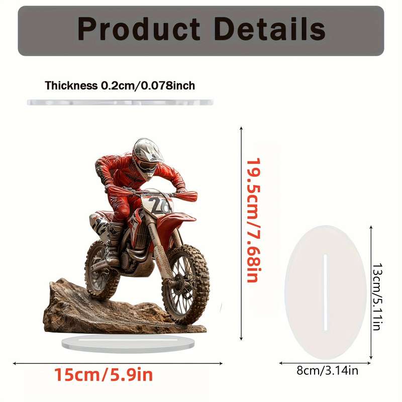 1pc 2D Flat    Design Mountain Bike Ornament Easter Gift Acrylic Sign Ornament Cozy