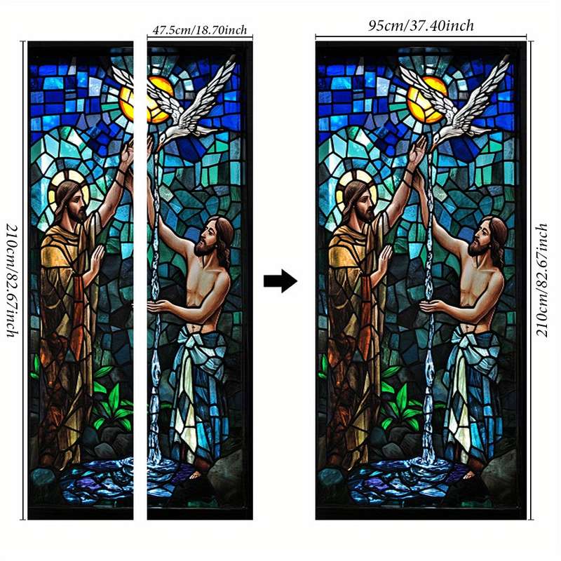 1pc 95.0x214.88cm Jesus Christian Themed Stickers