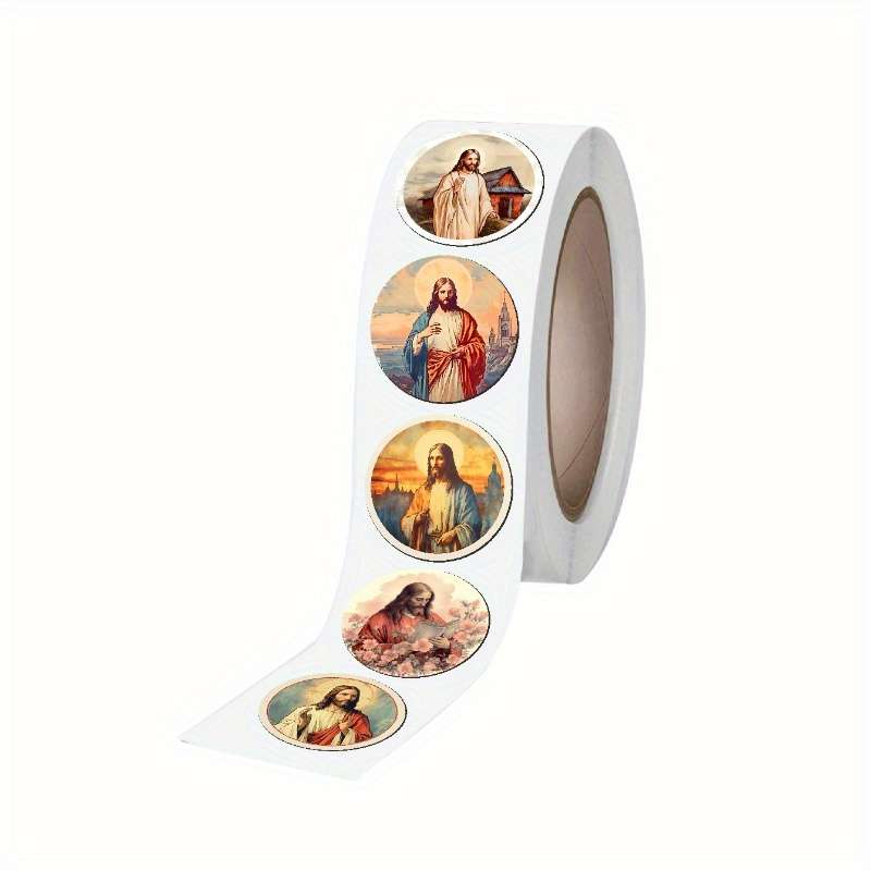 500pcs  roll Jesus Christian Themed Stickers