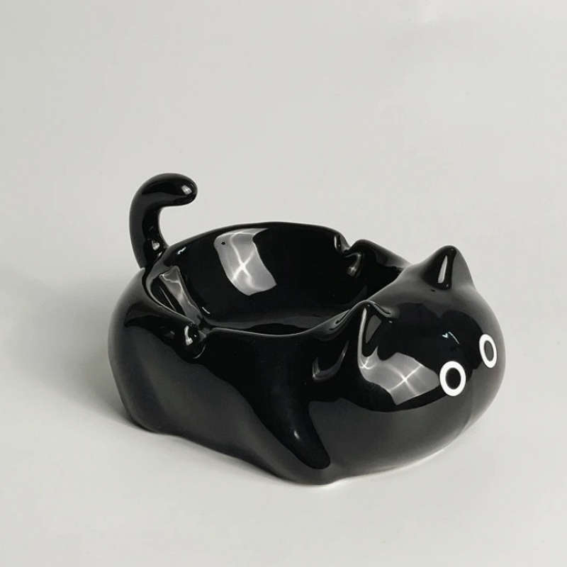 1pc One cute and interesting cat-shaped creative ceramic ashtray suitable for home living room off