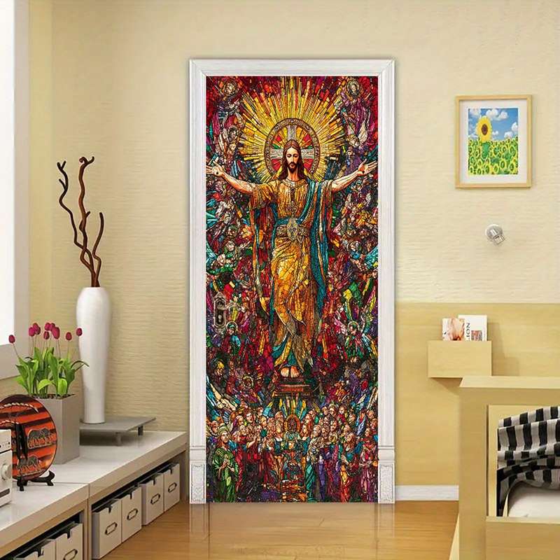 1pc 95.0x209.8cm Jesus Christian Themed Stickers