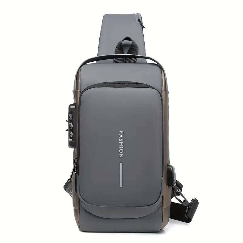 1 Piece Men's Anti-Theft Combination Lock Chest Bag