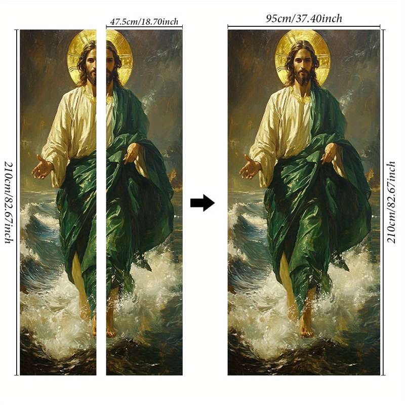 1pc 95.0x214.88cm Jesus Christian Themed Stickers