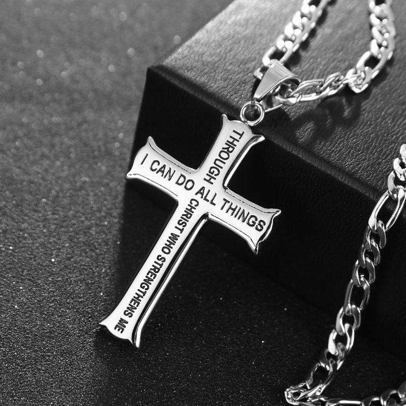 1 Piece Golden Add Blackx2 Jesus Theme Pendant