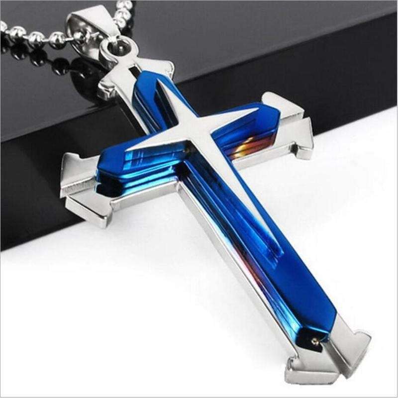 1 Piece Silveryx2 Add Bluex2 Jesus Theme Pendant