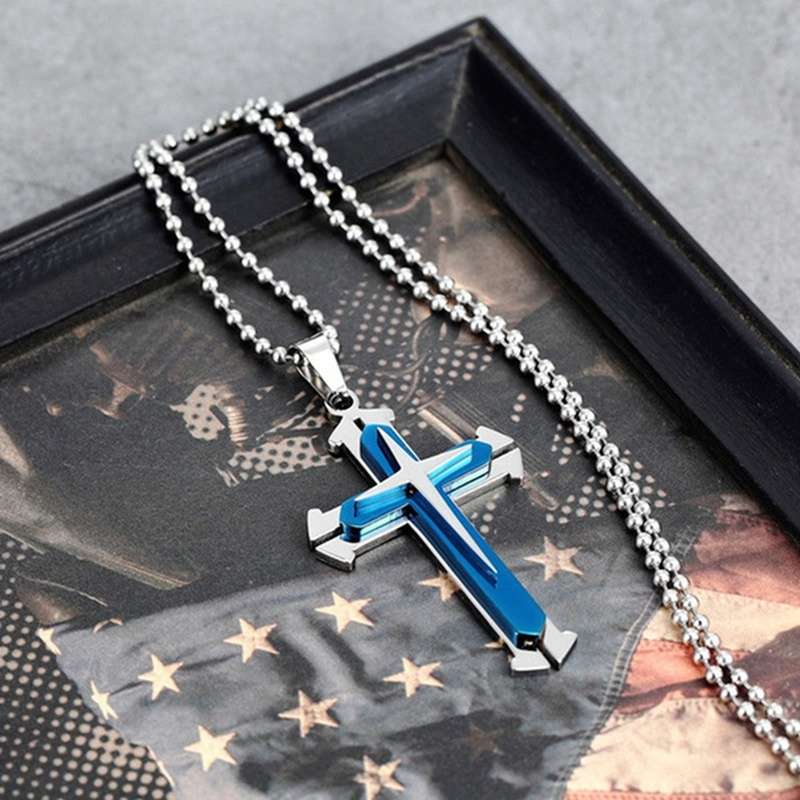1 Piece Silveryx2 Add Bluex2 Jesus Theme Pendant