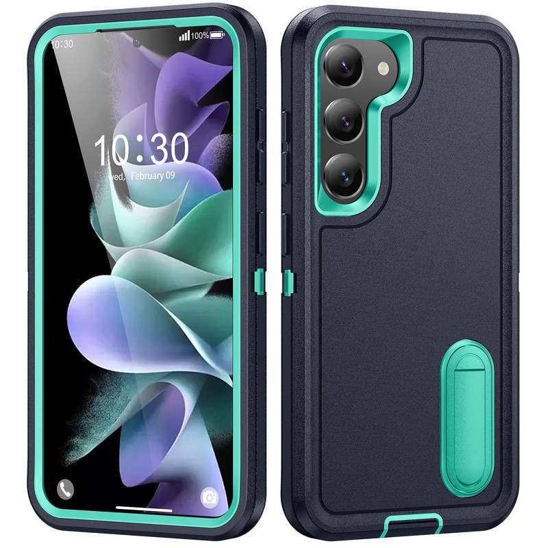 1pc Dark Blue Add  Green For Samsung Galaxy S22 Plus Phone Cases