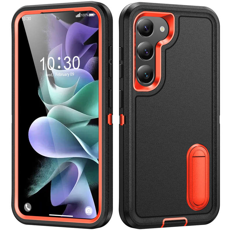 1pc Clear Add  Orange For Samsung Galaxy S23 Ultra Phone Cases