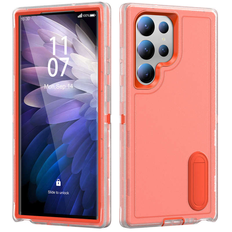 1pc Clear Add  Orange For Samsung Galaxy S23 Ultra Phone Cases