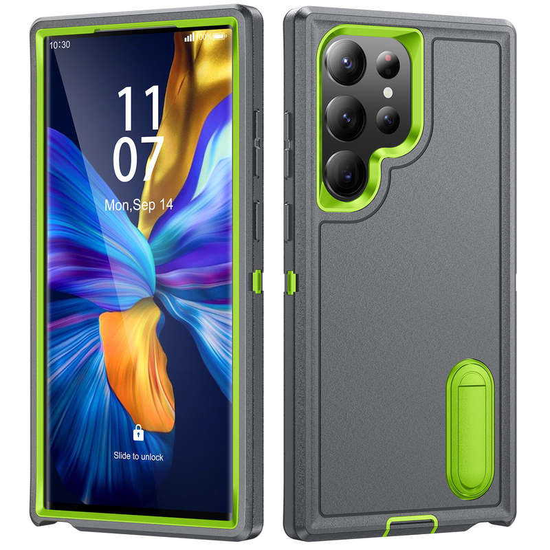 1pc Gray Add  Green  For Samsung Galaxy S22 Ultra Phone Cases