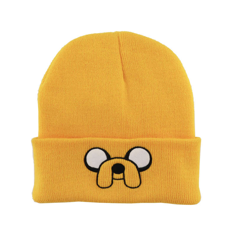 1pc Yellow Cartoon Embroidered Beanie Unisex Casual Knit Hat Warm Skull Hat Cute Coldproof Beanie S